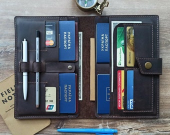 Family passport holder/travel wallet/Leather travel wallet/Monogramed Leather travel wallet/4, 6,8, passport holder