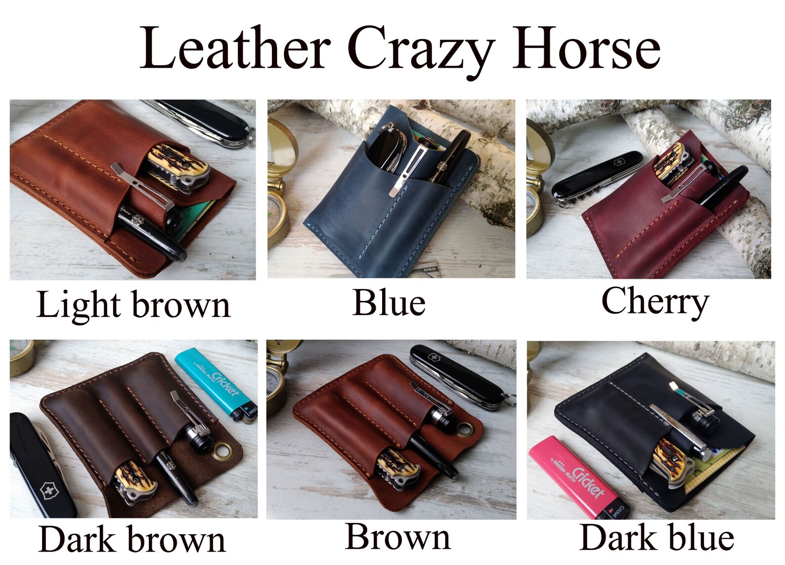 Pocket knife slip case/EDC pocket organizer/Leather EDC Pocket Etsy