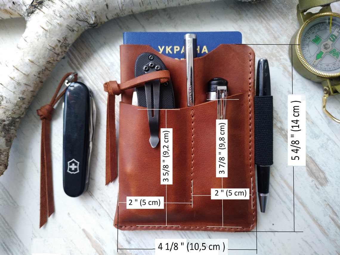 Leather EDC Wallet/edc Slip Case Passport Wallet/edc Pocket Etsy