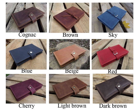 family passport holder for 4 leather