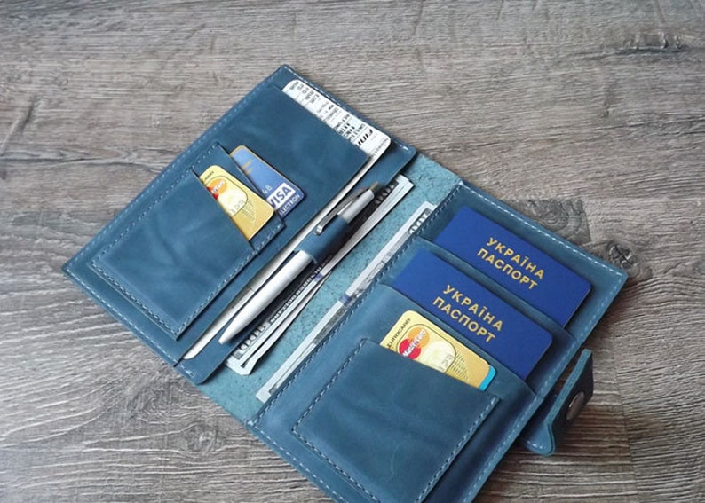 Family Passport Holder Leather Passport Holder Monogramed Etsy