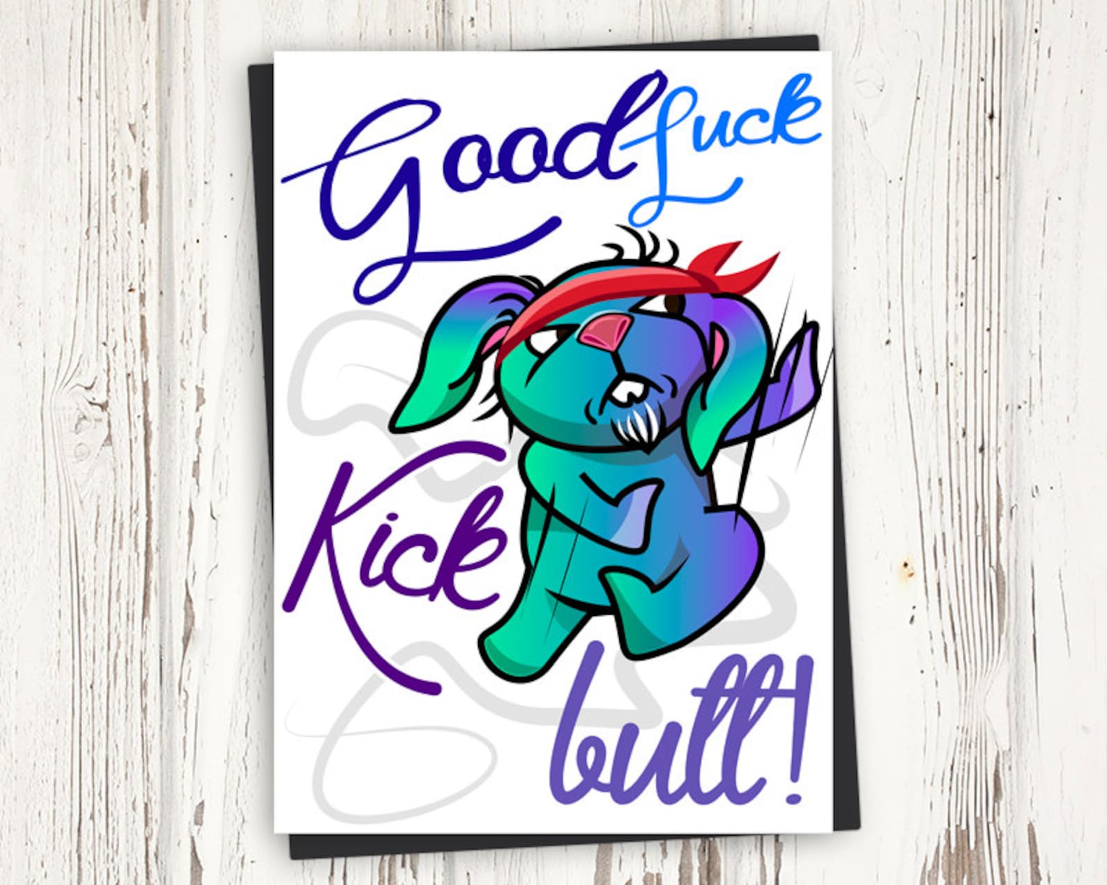 printable-good-luck-card-good-luck-kick-butt-instant-pdf-etsy