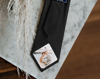 Personalized Wedding Photo Tie Patch – Father of the Bride Gift (Set of 3)