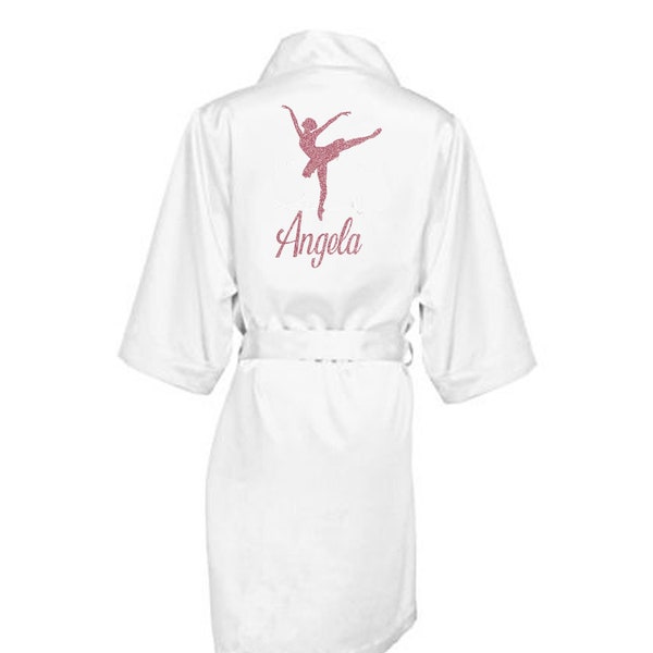 Dance Robe - Dance Party Favor - Satin Robe for Kids - Ballet Robe - Silk Robe - Personalized Satin Robe - Dance Competition Robe - Gift V1