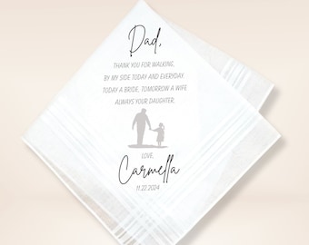 Father of the Bride Handkerchief from Daughter  - Wedding Gift for Dad - Wedding Handkerchief from Daughter- Father of the Bride Hankerchief