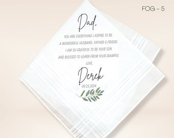 Father of the Groom Handkerchief from Son- Wedding Gift for Dad - Wedding Handkerchief from Son- Father of the Groom Handkerchief