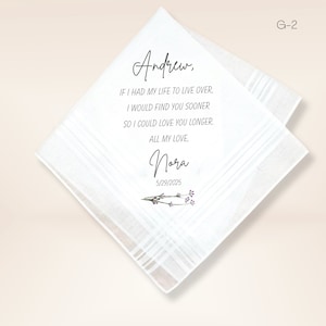 Handkerchief for Husband - Wedding Gift for Groom from Bride- Wedding Handkerchief for Groom from Bride-Groom Handkerchief from Wife