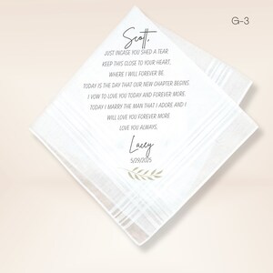 Husband Wedding Handkerchief- Wedding Gift for Groom from Bride- Wedding Handkerchief for Groom from Bride-Groom Handkerchief from Wife
