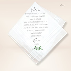 Wedding Handkerchief for Husband - Wedding Gift for Groom from Bride- Wedding Handkerchief for Groom from Bride-Groom Handkerchief from Wife