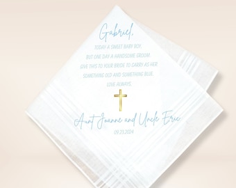 Boys Baptism Handkerchief - Baptism Gift - Baptism Handkerchief - Christening Handkerchief - Christening Gift - Baptism Gift Boy