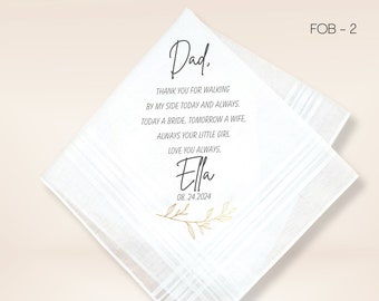 Father of the Bride Handkerchief from Daughter  - Wedding Gift for Dad - Wedding Handkerchief from Daughter- Father of the Bride Hankerchief