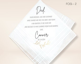 Father of the Groom Handkerchief - Personalized Handkerchief for Dad from Son- Wedding Gift for Dad - Wedding Handkerchief from Son - Dad