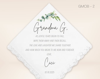 Personalized Wedding Handkerchief – Gift for Grandma from Bride