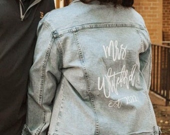 Bride Jean Jacket - Personalized Jean Jacket - Future Mrs. Jean Jacket - Engagement Gift for Her - Custom Jacket - Personalized Jacket -