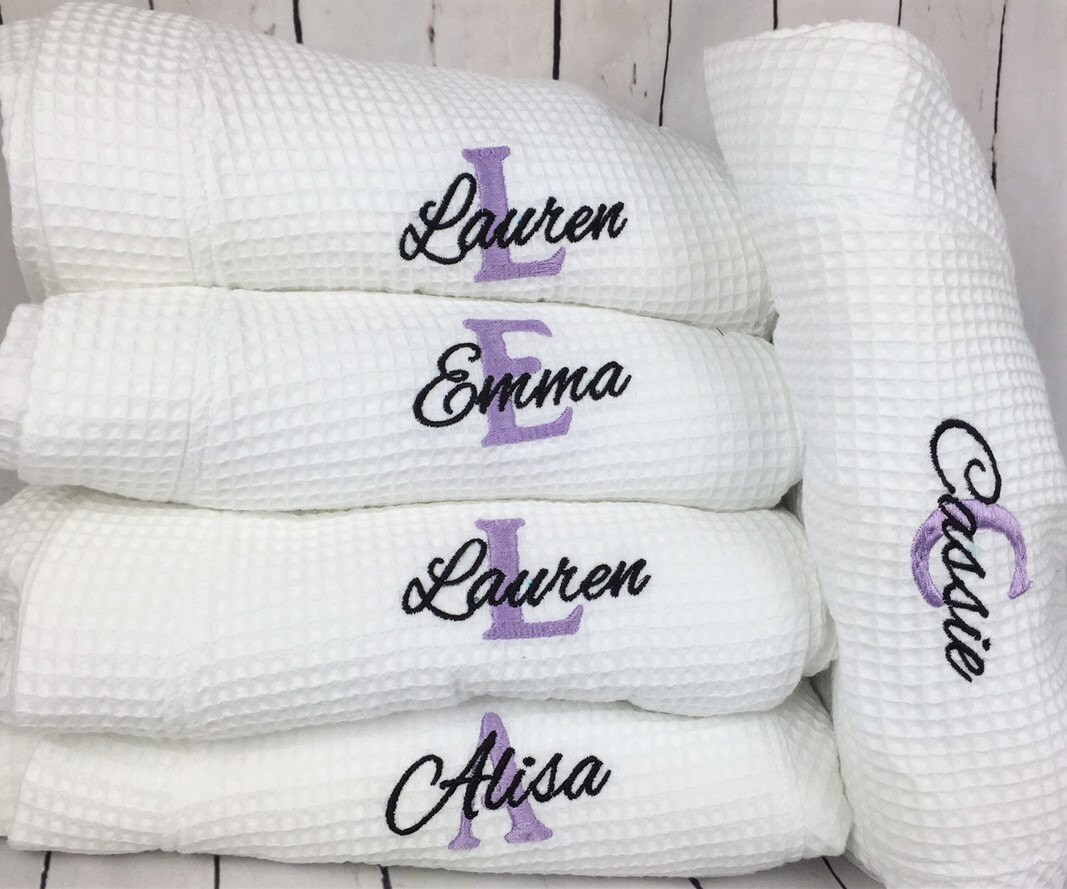 Bridesmaids robes set of 7 Waffle Robes Monogrammed robes Etsy