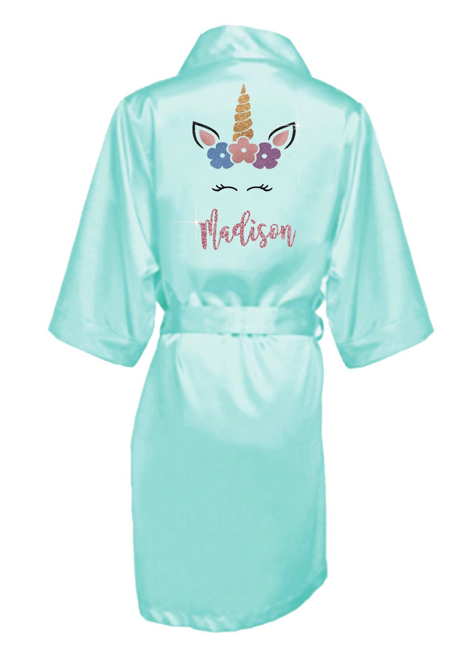 Unicorn Robe Unicorn Birthday Party Favor Satin Robe for Etsy