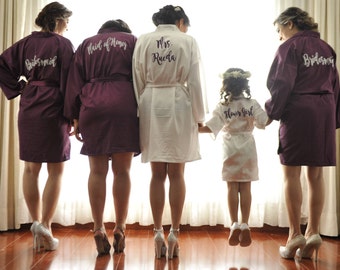 Plum Satin Bridesmaid Robe – Personalized Bridal Party Gift