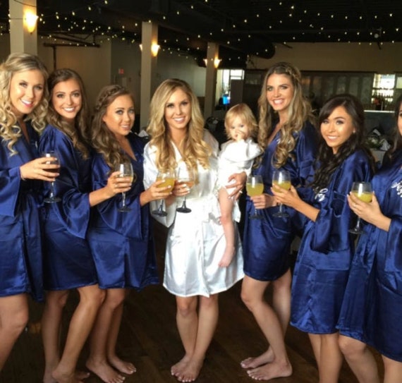 Navy bridesmaid robes online