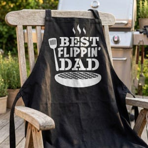 Custom Dad Grill Apron | Funny BBQ Apron for Men | Best Flippin' Dad Gift image 2