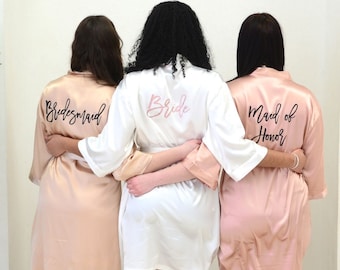 Bridesmaid Robes - Bridesmaid Robe - Silk Robes - Bridal Party Robes - Bridesmaid Wedding Gift-Bridesmaid Robes -Silk Bridesmaid Robe