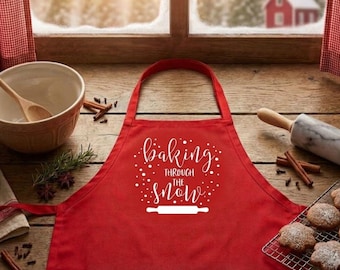 Matching Family Christmas Aprons, Personalized Holiday Baking Apron, Kids Christmas Apron, Cookie Decorating Party, Holiday Gift for Mom