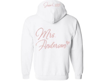 Bride Zip-up - Bride Hoodie - Personalized Bride Sweater - Personalized Bride Hoodie - Zip Up Bride Sweatshirt - Bride Zip Up Hoodie