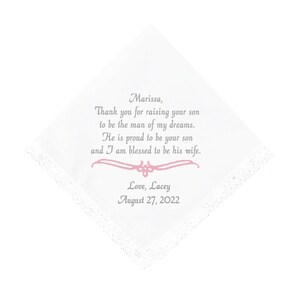 Mother of Groom Handkerchief - Custom Handkerchief - Mom Wedding Gift - Mother of Groom Gift - Wedding Hankerchief - Embroidered Hankerchief