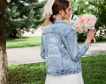 Bride Jean Jacket - Gift for Bride - Engagement Bride Jacket - Personalized Jean Jacket - Personalized Jean Jacket Gift for Her - Jacket -