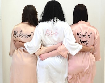 Bridesmaid Robes Set of 7 – Personalized Satin Bridal Party Gifts