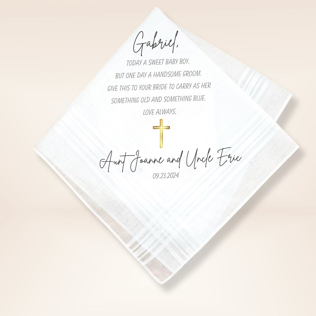 Boys Baptism Handkerchief Baptism Gift Baptism Handkerchief Christening
