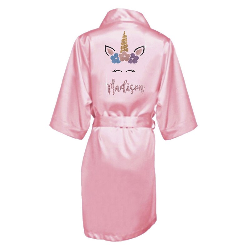Unicorn Robe Unicorn Birthday Party Favor Satin Robe for Etsy