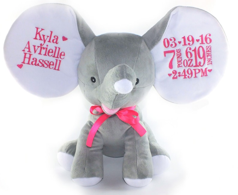 Personalized Baby Gift Birth Announcement Stuffed Animal Etsy