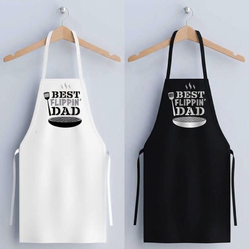 Custom Dad Grill Apron | Funny BBQ Apron for Men | Best Flippin' Dad Gift image 3