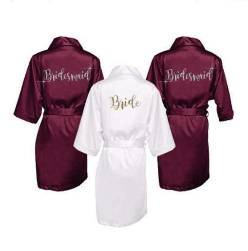 SALE Satin Bridesmaid Robes with Personalization Bridal | Etsy