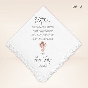 Girls Baptism Handkerchief Baptism Gift Baptism Handkerchief Christening Handkerchief Christening Gift Baptism Gift Girl Baptized GB-2