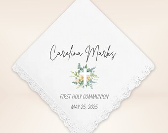 Personalized First Communion Handkerchief – Keepsake Gift