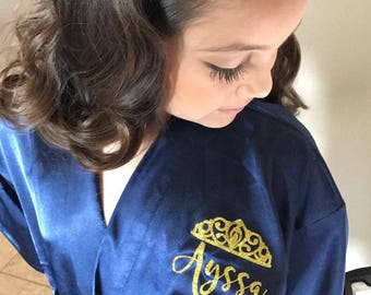 Pageant Robe - Pageant Girl Robe - Satin Robe for Kids - Beauty Pageant Robe - Silk Robe - Personalized Satin Robe