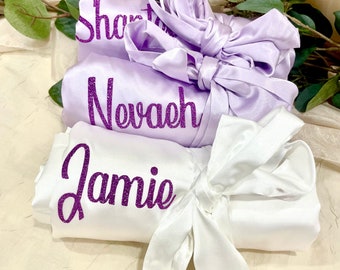 Personalized Satin Bridesmaid Robe – Silky Wedding Party Gift