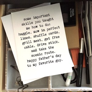 Father's Day Card, Skills Dad Taught Me, Funny Father's Day Card, Blank Inside, Funny Greeting Cards, Chucklcards, Wholesale, Card for Dad
