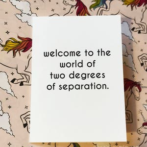 Funny Lesbian Card, Coming Out Card, Welcome to the World of Two Degrees of Separation, funny LGBTQ card, Chucklcards, Any Occasion
