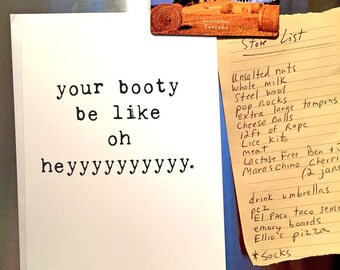 Booty Card, Friend Card, Any Occasion, Big Butt, Bootylicious