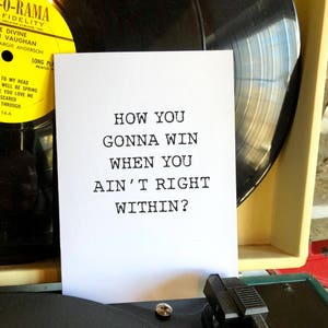 Inspirierende Karte, Lauryn Hill, Doo Wop, das Ding, Rap Lyrics, Ermutigung, Chucklcards, Grußkarten, Song Lyrics, jede Gelegenheit