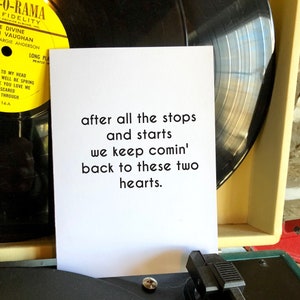 Immers, Lyrics, 80's muziek, Valentine's Card, Love Card, Cher, After All The Starts and Stops, Relatie Kaart, Anniversary Card