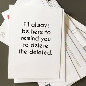 Verwijder de verwijderde, verwijder die shit, vriend kaart, Bestie Kaart, Elke Occasion Card, Chucklcards, Funny Greeting Cards