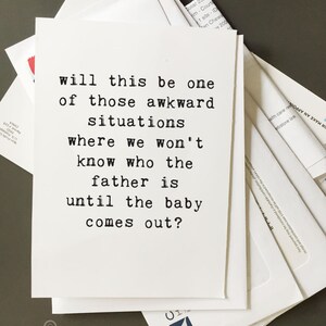 Pregnancy Card, Baby Card, Chucklcards, Baby Daddy, Wholesale, Funny Baby Card, Funny Pregnancy Card, Blank Inside image 1