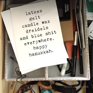Funny Hanukkah Card, Humour juif, Carte Hanukkah, Carte de voeux, Blank Inside, Carte de vacances sarcastique, Hanukkah Bleu