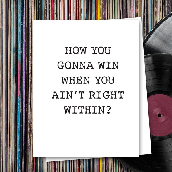 How You Gonna Win, Funny Inspirational Card, Lauryn Hill, Doo Wop That Thing, Hip Hop Quote Card, Encouragement, Chucklcards