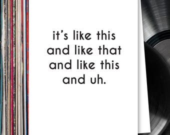 Funny Hip Hop Card – It’s Like This and Like That, Snoop Dogg Lyric, 90s Rap Nostalgia, A2 Blank Inside