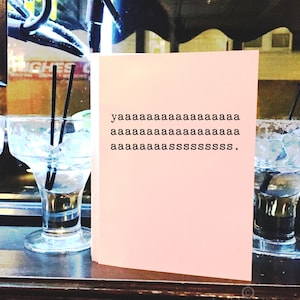 Yaaaaaasss, LGBTQ Card, Drag Card, Gay Card, Friend Card, Chucklcards, Any Occasion, Blank Inside, Typewriter Font, LGBT image 1