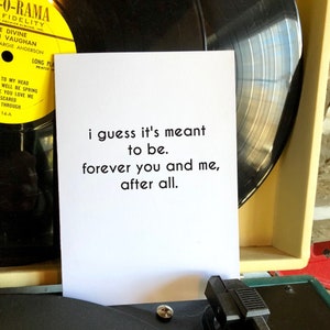 Immers, Lyrics, 80's muziek, Valentine's Card, Love Card, Cher, Forever You and Me, Relatie Kaart, Anniversary Card